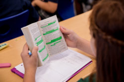 student reading