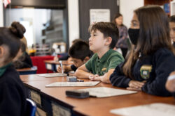 student sitting at desk
